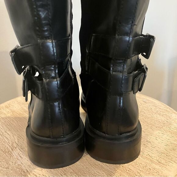 Sam Edelman Freda Knee High Black Leather Books, 6.5, buckles, Side Zipper NWOB - Picture 9 of 13